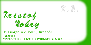kristof mokry business card