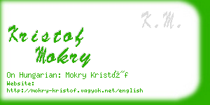 kristof mokry business card